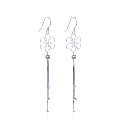 925 Sterling Silver Red Bean Hook Earrings - 2.2g Minimalist Botanical Earrings in Cool Style