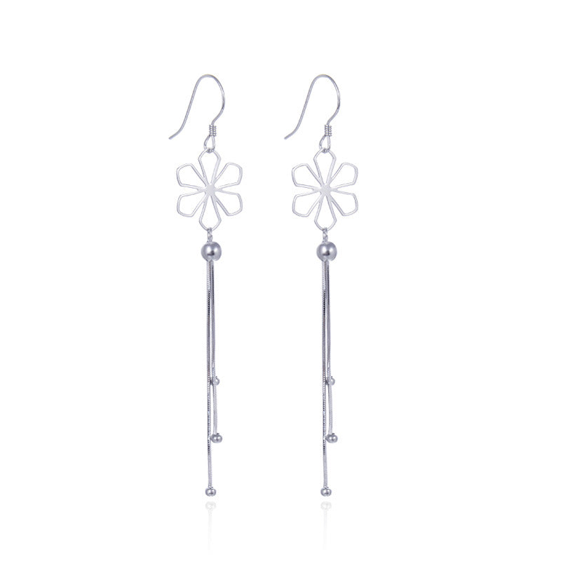 925 Sterling Silver Red Bean Hook Earrings - 2.2g Minimalist Botanical Earrings in Cool Style