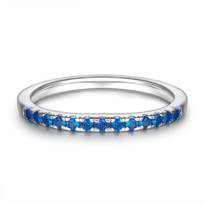 925 Sterling Silver Rose Gold Zircon Ring – Elegant Stackable Band with Engraving Option