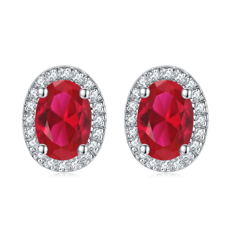 925 Sterling Silver Round Birthstone Stud Earrings – Minimalist Zircon Jewelry Collection