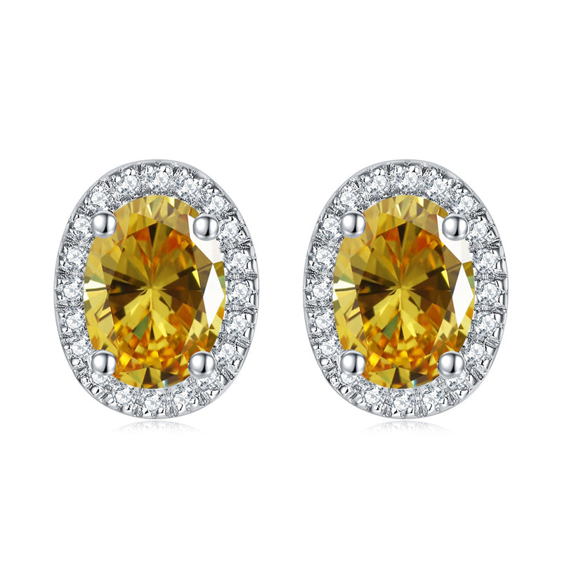 925 Sterling Silver Round Birthstone Stud Earrings – Minimalist Zircon Jewelry Collection