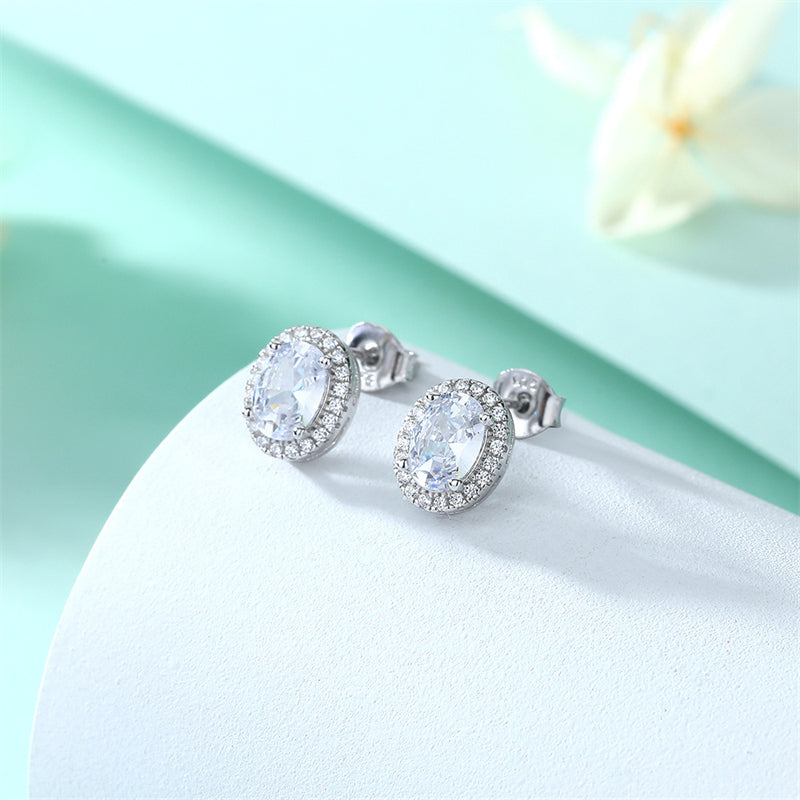 925 Sterling Silver Round Birthstone Stud Earrings – Minimalist Zircon Jewelry Collection