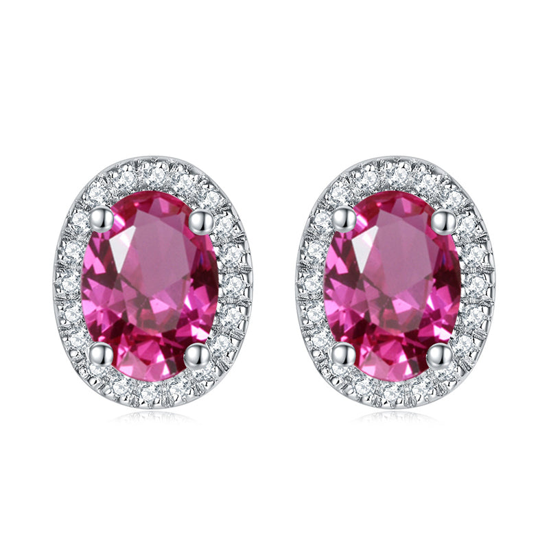 925 Sterling Silver Round Birthstone Stud Earrings – Minimalist Zircon Jewelry Collection