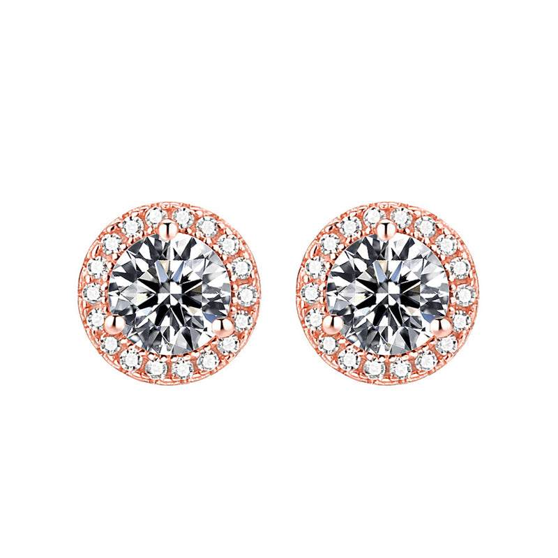 925 Sterling Silver Round Birthstone Stud Earrings – Zodiac-Inspired Zircon Jewelry Collection