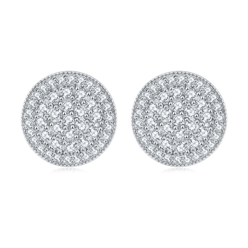 925 Sterling Silver Round Zircon Stud Earrings – Classic & Elegant Everyday Jewelry