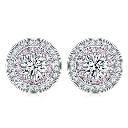 925 Sterling Silver Round Zircon Stud Earrings – Elegant Birthstone Collection