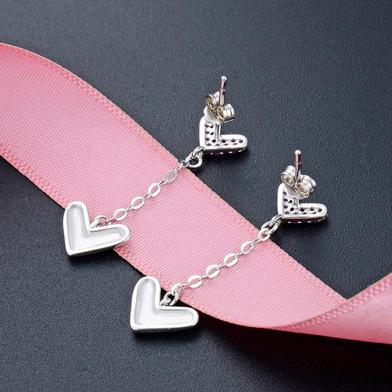 925 Sterling Silver Ruyi Hoop Earrings - 1.7g Light Luxury Chinese Style Earrings with Plastic Backs