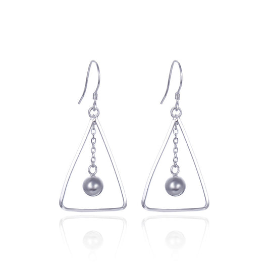925 Sterling Silver Ruyi Hoop Earrings - 2.8g Light Luxury Chinese Style Earrings for Women