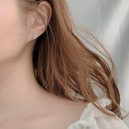 925 Sterling Silver Snowflake Star Stud Earrings with 0.5ct or 1ct White Moissanite Rhodium Plated Minimalist Elegant for Women