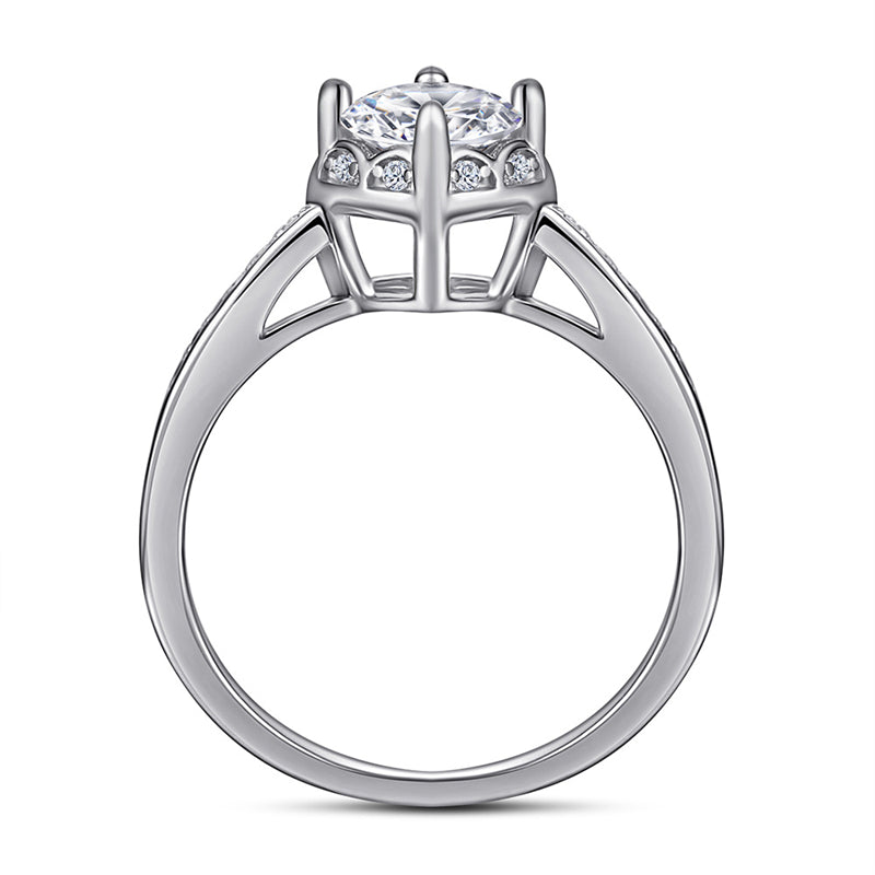 925 Sterling Silver Solitaire Zircon Ring - Minimalist Heart-Shaped Engagement Jewelry