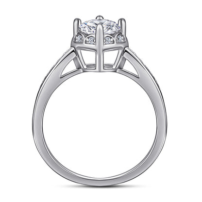 925 Sterling Silver Solitaire Zircon Ring - Minimalist Heart-Shaped Engagement Jewelry