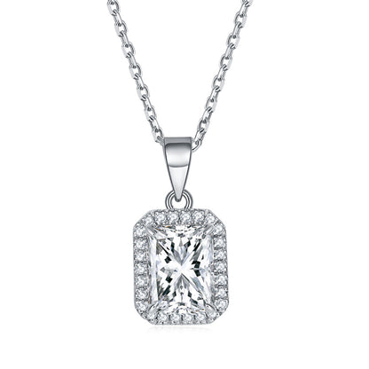925 Sterling Silver Square Pendant Necklace - Modern Birthstone Jewelry