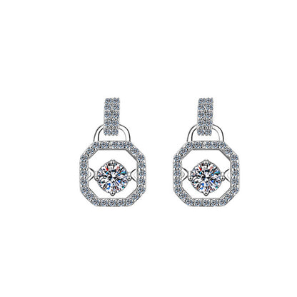 925 Sterling Silver Square Stud Earrings with 0.5ct Moissanite White Gold Plated Minimalist Luxury Jewelry for Women