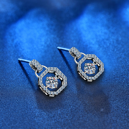 925 Sterling Silver Square Stud Earrings with 0.5ct Moissanite White Gold Plated Minimalist Luxury Jewelry for Women