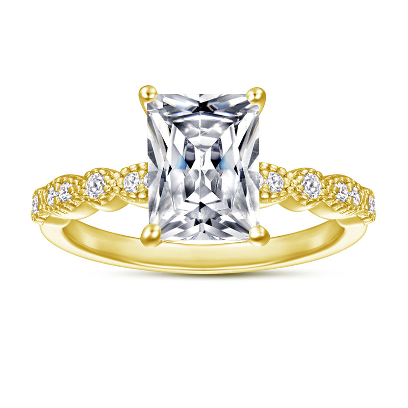 925 Sterling Silver Square Zircon Statement Ring – Modern Geometric Fashion Jewelry