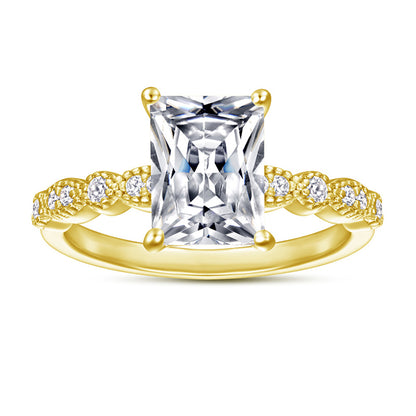 925 Sterling Silver Square Zircon Statement Ring – Modern Geometric Fashion Jewelry
