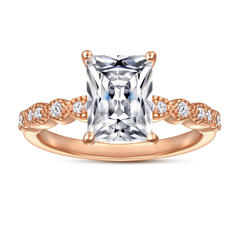 925 Sterling Silver Square Zircon Statement Ring – Modern Geometric Fashion Jewelry