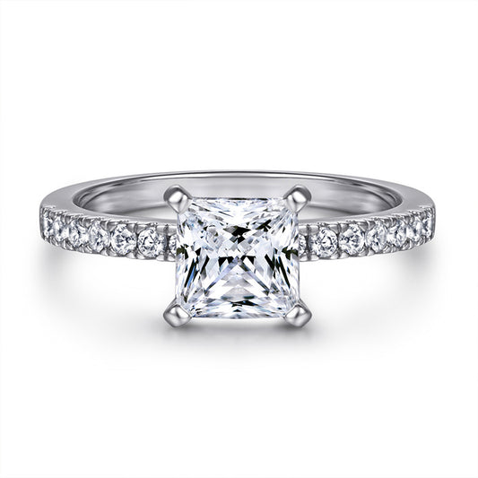 925 Sterling Silver Stackable Ring Set – Classic 4-Prong Solitaire & Diamond Band for Women