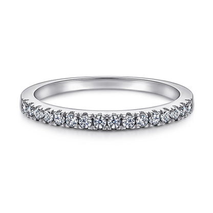 925 Sterling Silver Stackable Ring Set – Classic 4-Prong Solitaire & Diamond Band for Women