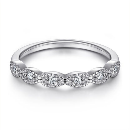 925 Sterling Silver Stackable Zircon Ring Set – Modern Geometric Wedding Jewelry