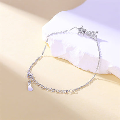 925 Sterling Silver Star Bracelet - Celestial Geometric Jewelry