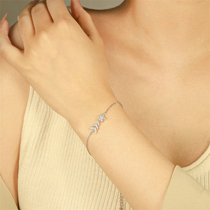 925 Sterling Silver Star Bracelet - Celestial Geometric Jewelry