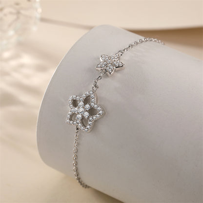 925 Sterling Silver Star Bracelet - Elegant Celestial Jewelry with Zirconia
