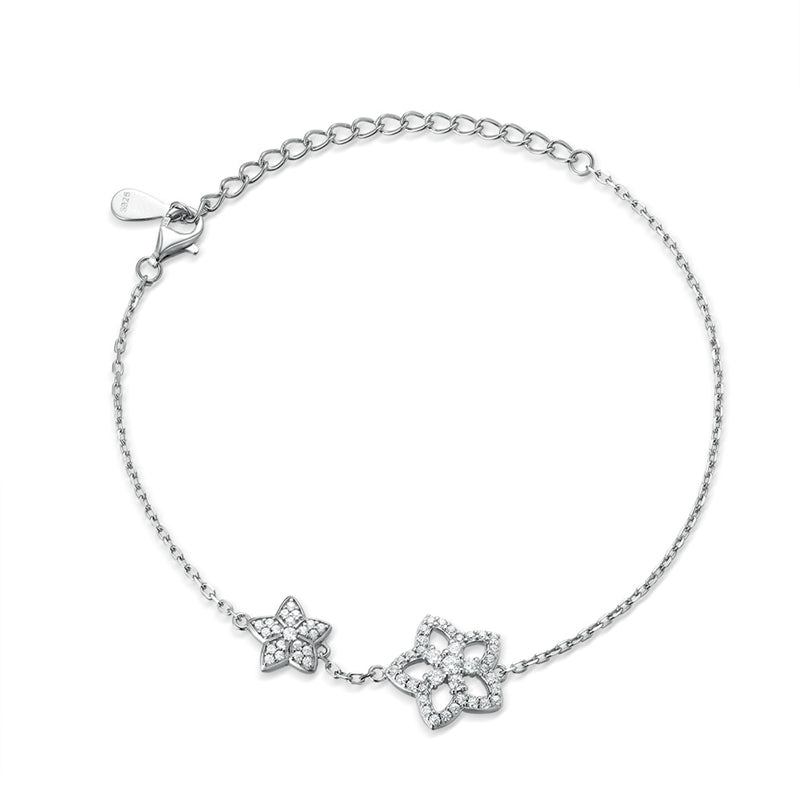 925 Sterling Silver Star Bracelet - Elegant Celestial Jewelry with Zirconia