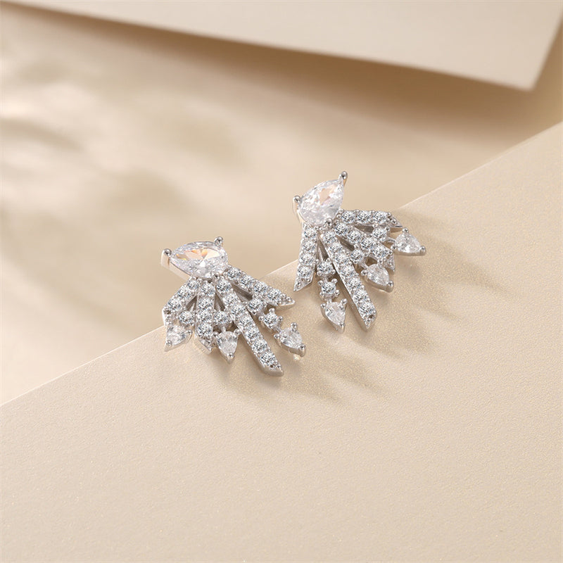 925 Sterling Silver Star Dangle Earrings for Women – Elegant Zircon Studs, Geometric & Celestial Design