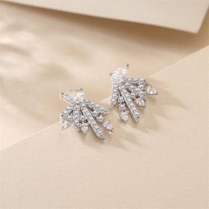 925 Sterling Silver Star Dangle Earrings for Women – Elegant Zircon Studs, Geometric & Celestial Design