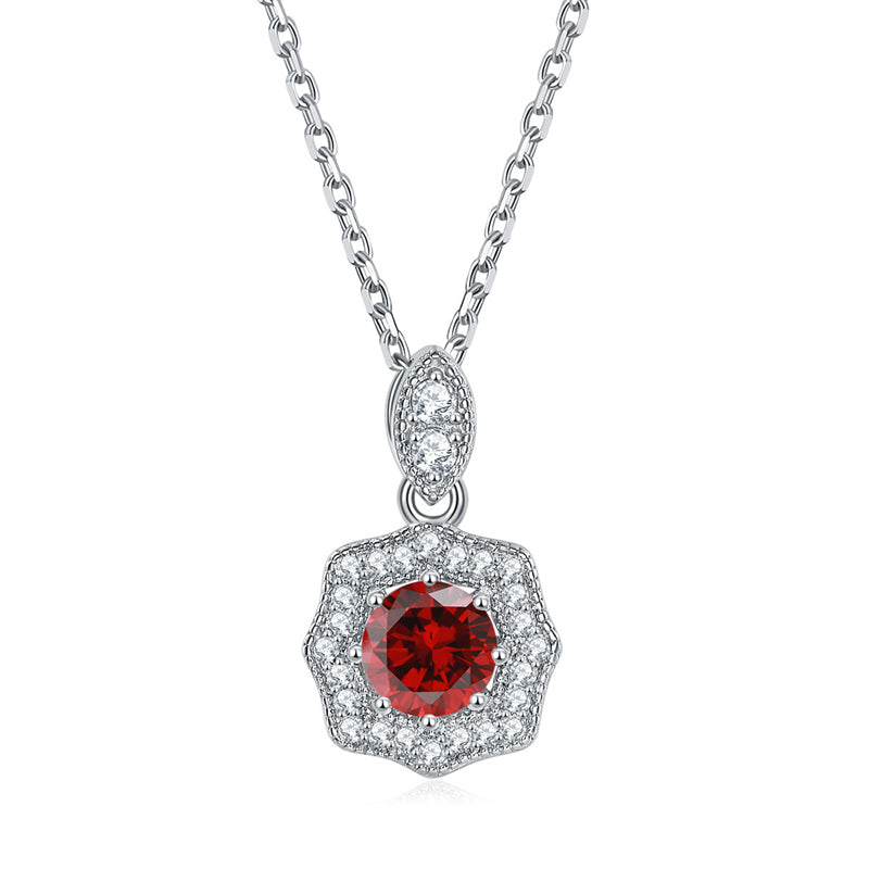 925 Sterling Silver Star Pendant Necklace - Personalized Birthstone Jewelry