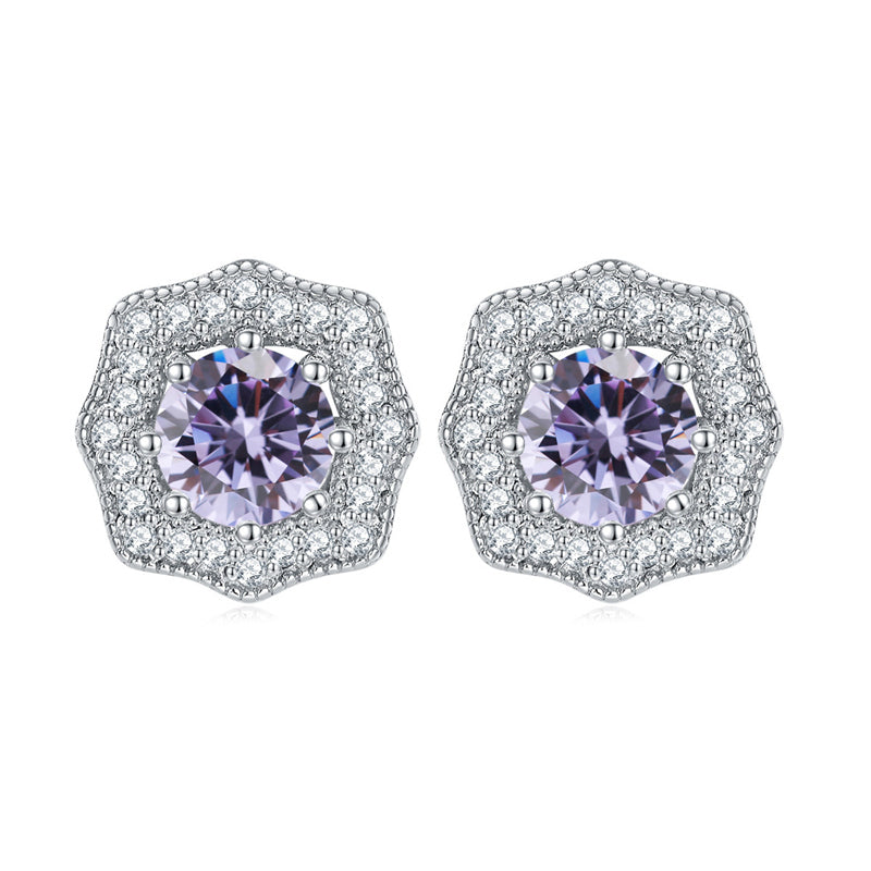 925 Sterling Silver Star & Floral Stud Earrings – Sweet Birthstone Collection