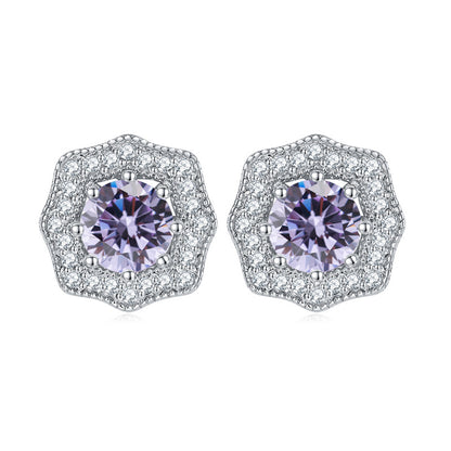 925 Sterling Silver Star & Floral Stud Earrings – Sweet Birthstone Collection