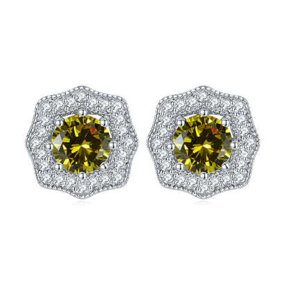 925 Sterling Silver Star & Floral Stud Earrings – Sweet Birthstone Collection