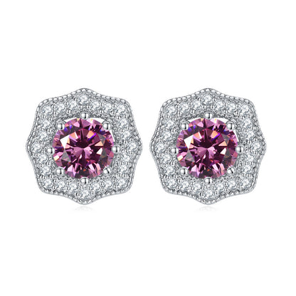 925 Sterling Silver Star & Floral Stud Earrings – Sweet Birthstone Collection