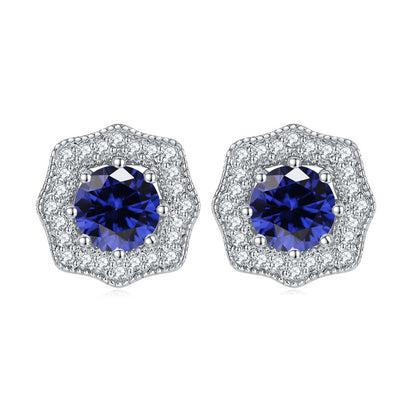 925 Sterling Silver Star & Floral Stud Earrings – Sweet Birthstone Collection