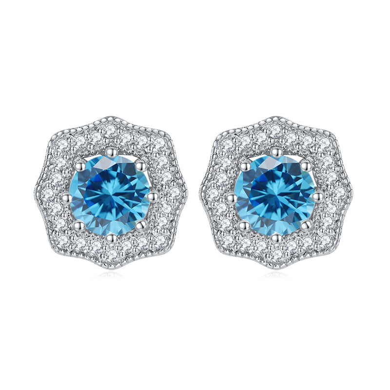 925 Sterling Silver Star & Floral Stud Earrings – Sweet Birthstone Collection