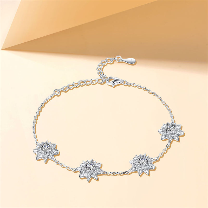 925 Sterling Silver Sun & Star Bracelet - Celestial Inspired Jewelry