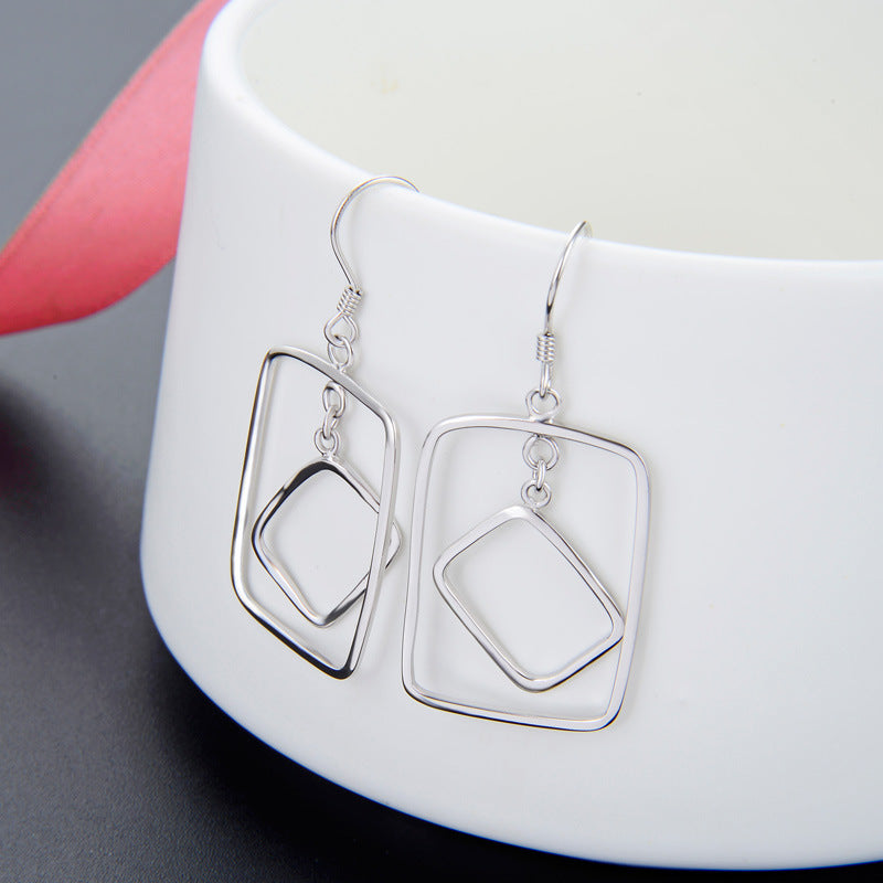 925 Sterling Silver Swastika Hoop Earrings - 2.8g Minimalist Buddhist Inspired Ethnic Earrings