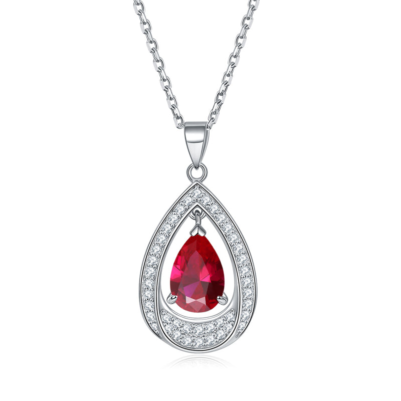 925 Sterling Silver Teardrop Aquamarine Pendant Necklace - Minimalist Ocean-Inspired Jewelry