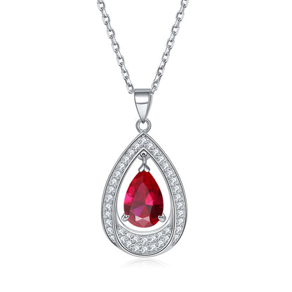 925 Sterling Silver Teardrop Aquamarine Pendant Necklace - Minimalist Ocean-Inspired Jewelry