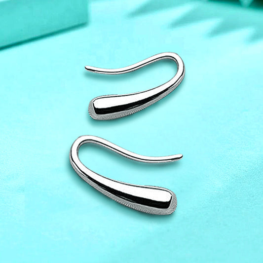 925 Sterling Silver Teardrop Earrings - White Gold & Yellow Gold Plated Korean Style Dainty Jewelry for Women