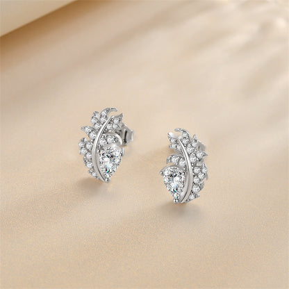 925 Sterling Silver Teardrop Earrings for Women Elegant Zircon Floral Dangle Earrings White Gold Plated 2.8g