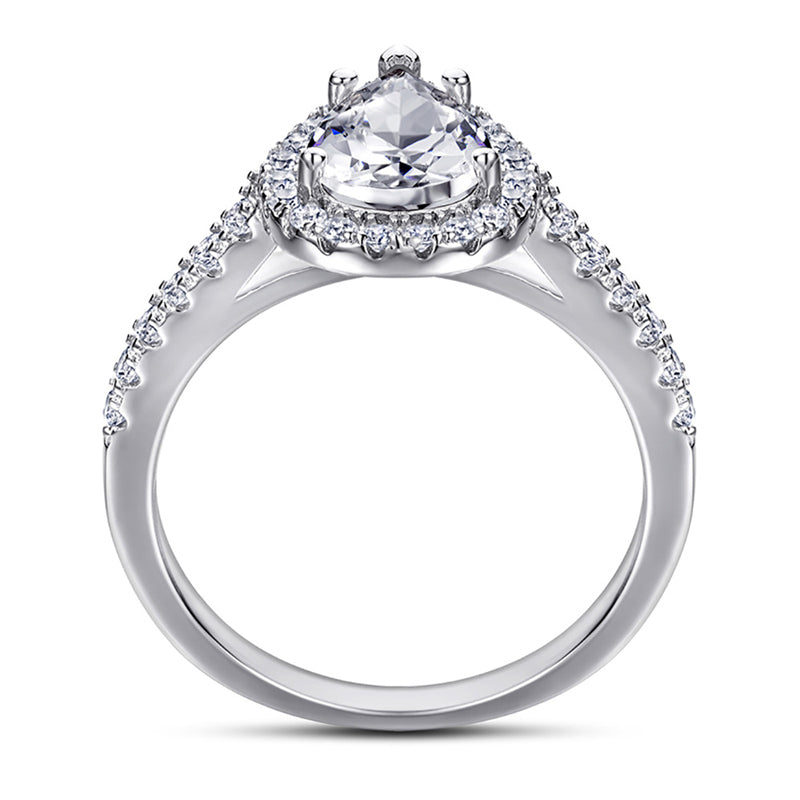 925 Sterling Silver Teardrop Wedding Ring – Elegant Solitaire Zircon Engagement Ring