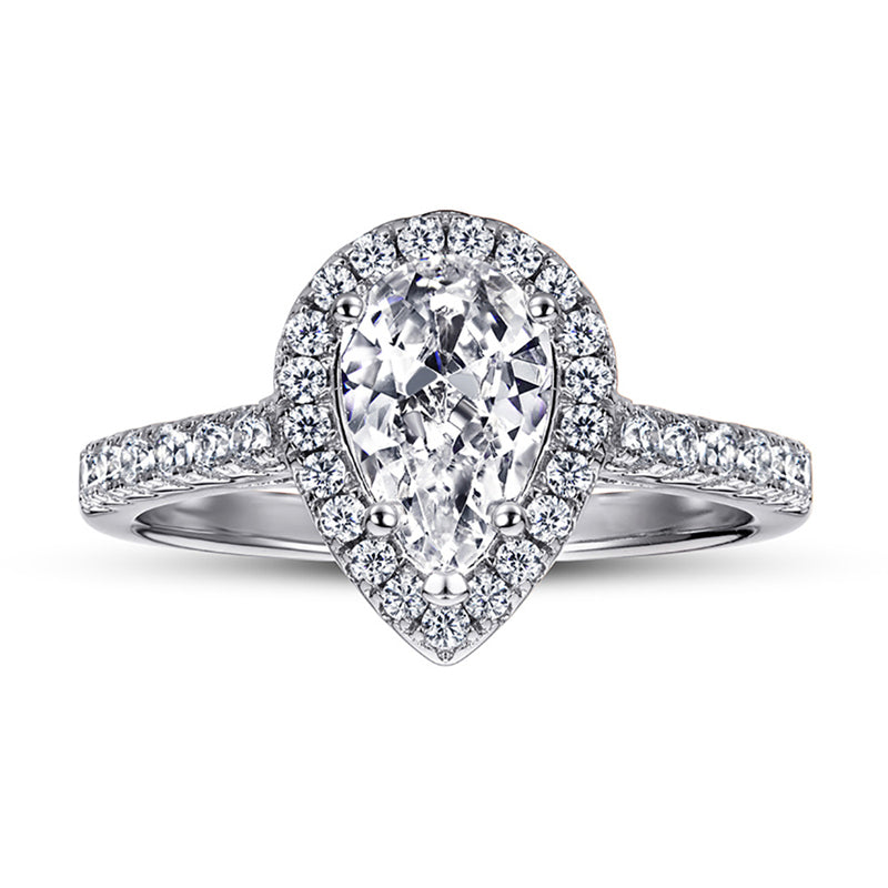 925 Sterling Silver Teardrop Wedding Ring – Elegant Solitaire Zircon Engagement Ring
