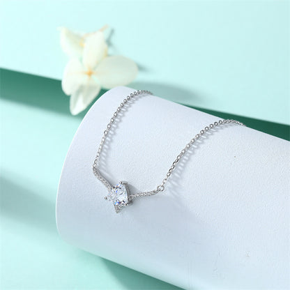 925 Sterling Silver Triangle Deer Pendant Necklace - "One Deer with You" Romantic Jewelry