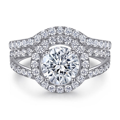 925 Sterling Silver Vintage Ring Set – Classic Two-Piece Wedding Band Collection