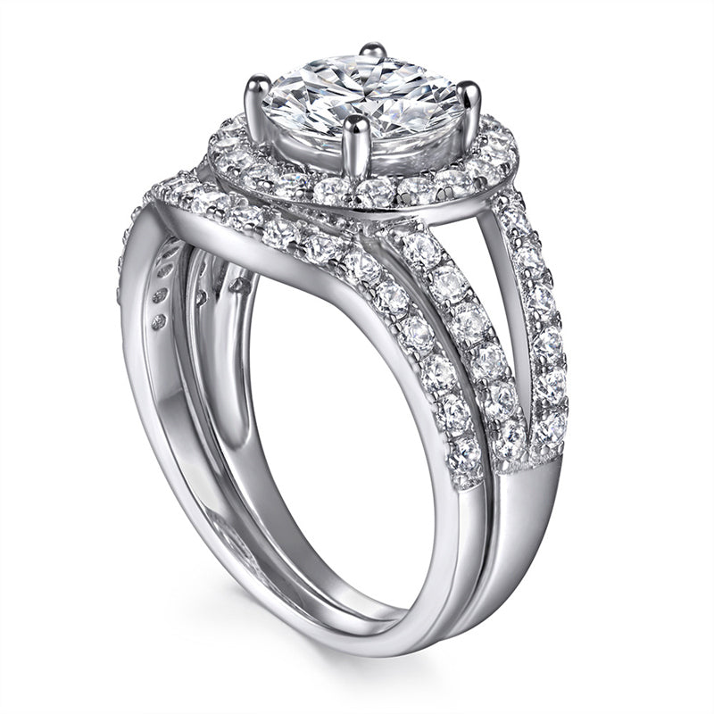 925 Sterling Silver Vintage Ring Set – Classic Two-Piece Wedding Band Collection