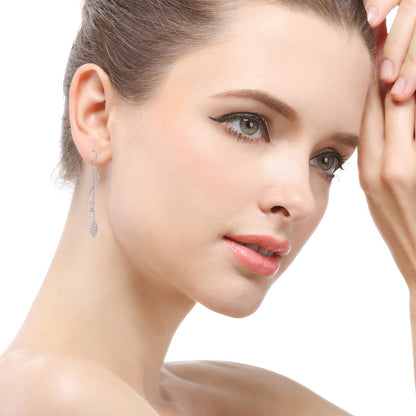 925 Sterling Silver Vintage Ruyi Hoop Earrings - 2.3g Retro Chinese Style Earrings for Women