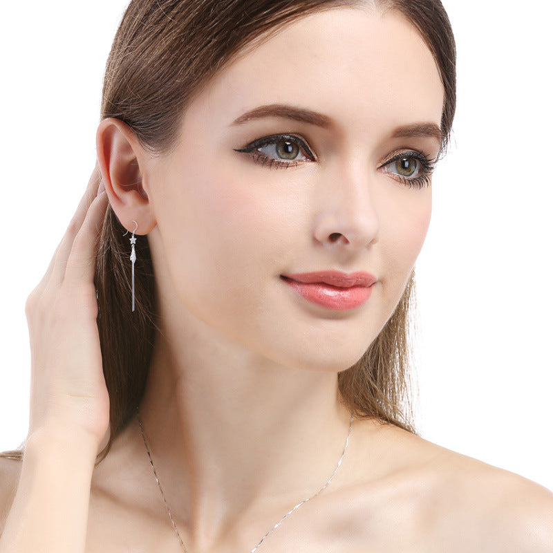 925 Sterling Silver Wave Design Ear Hooks - Trendy Ocean Inspired Earrings for Women